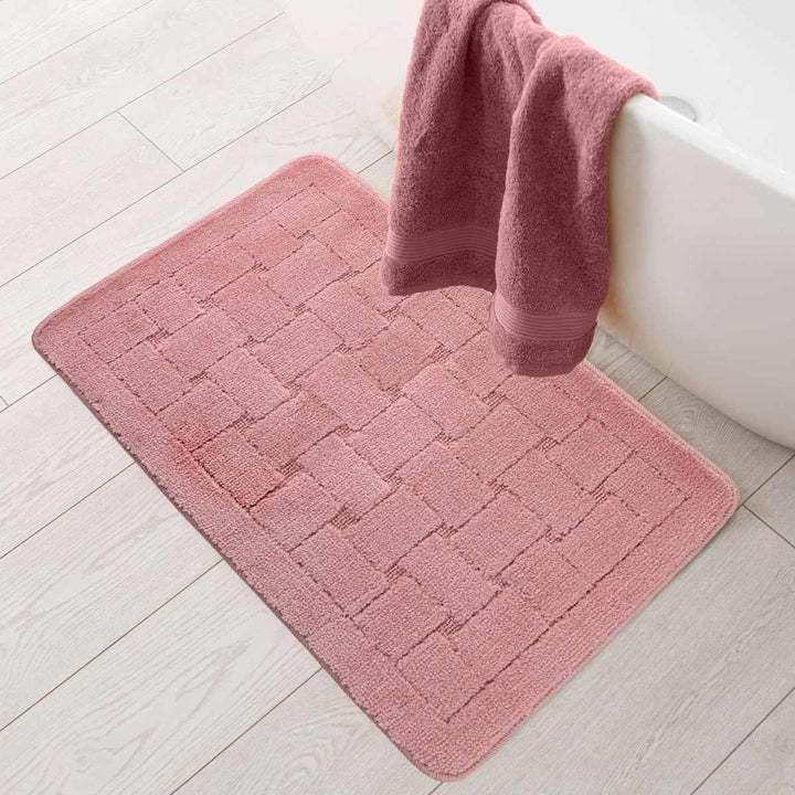 Orkney Bath Mat Blush Pink 45x75cm - Ideal