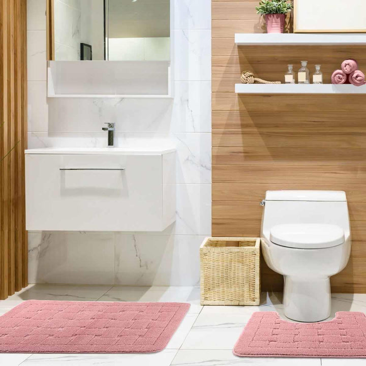 Orkney Bathroom Set Blush Pink Mat 45x75cm/ Pedestal 45x45cm - Ideal