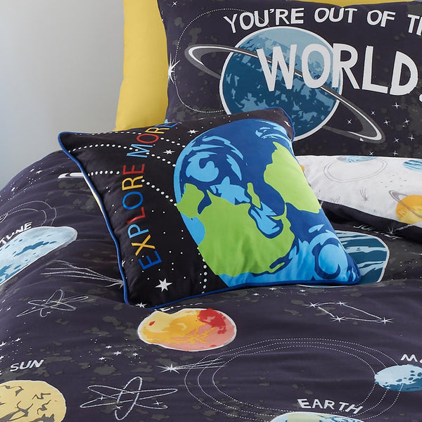 Outer Space Cushion Cover Kids Cushions & Throws Bedlam   