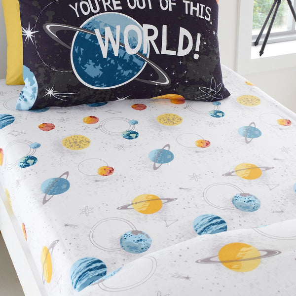 Outer Space Fitted Sheet Kids Bedding Bedlam   