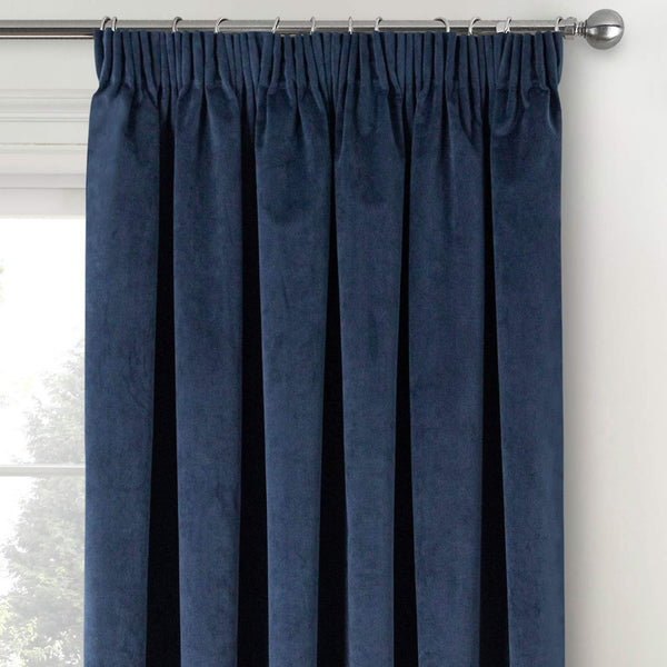 Oxford Velvet Blackout Door Curtain Navy - Ideal