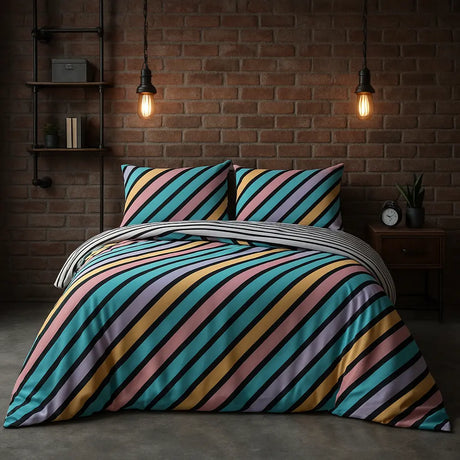 Oxford Stripe Duvet Cover Set by Rapport Home