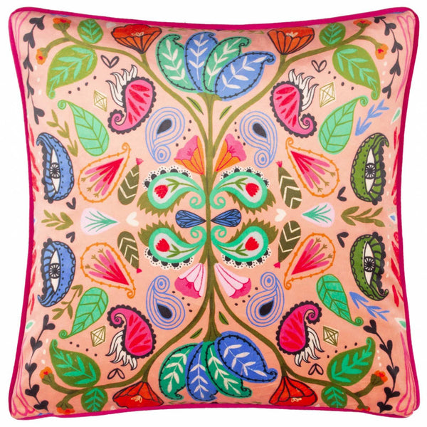 Paisley Blooms Illustrated Cushion Cover 20" x 20" - Ideal