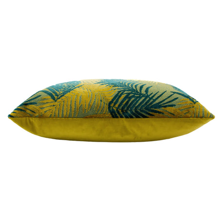 Palm Grove Velvet Gold / Teal Cushion Cover 50cm x 50cm - additional product view 3
