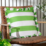 Palm Royale Stripe Outdoor Green Cushion Cover or Filled Cushion 50cm x 50cm - additional product view 1