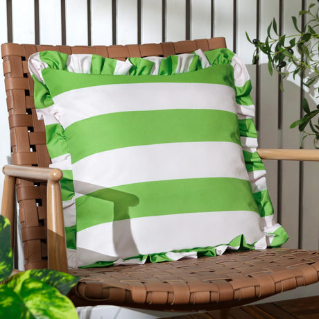 Palm Royale Stripe Outdoor Green Cushion Cover or Filled Cushion 50cm x 50cm - additional product view 1