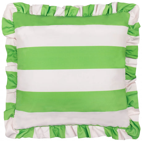 Palm Royale Stripe Outdoor Green Cushion Cover or Filled Cushion 50cm x 50cm - additional product view 2