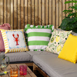 Palm Royale Stripe Outdoor Green Cushion Cover or Filled Cushion 50cm x 50cm - additional product view 5