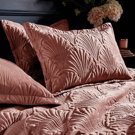 Palmeria Quilted Blush 100% Cotton Duvet Cover Bedding Set - additional product view 2