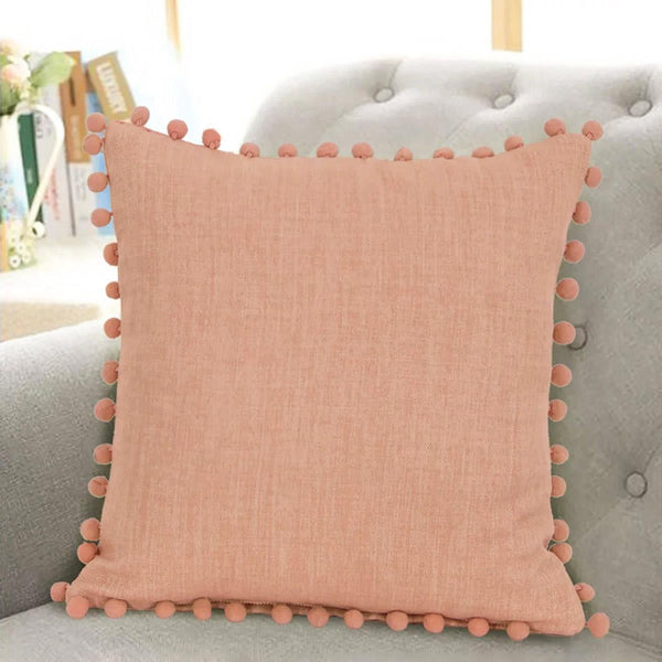 Palos Pom Pom Pink Cushion Cover 17" x 17" - Ideal