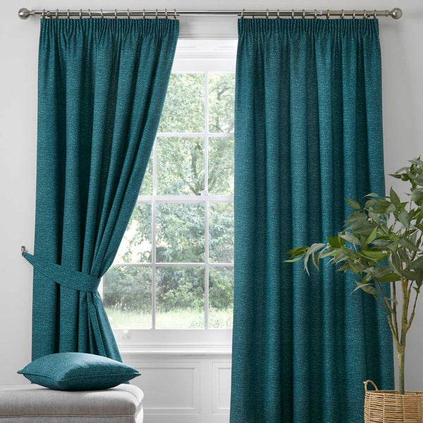Pembrey Super Thermal Tape Top Curtains Teal - Ideal