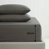 Percale 180 Thread Count Extra Deep Fitted Sheet 40cm Deep 11
