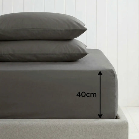 Percale 180 Thread Count Extra Deep Fitted Sheet 40cm Deep 11