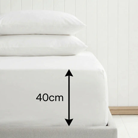 Percale 180 Thread Count Extra Deep Fitted Sheet 40cm Deep 23