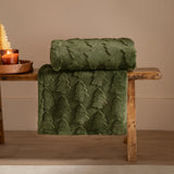 Pines Faux Fur Throw Forest Green 150 x 200cm - image 3