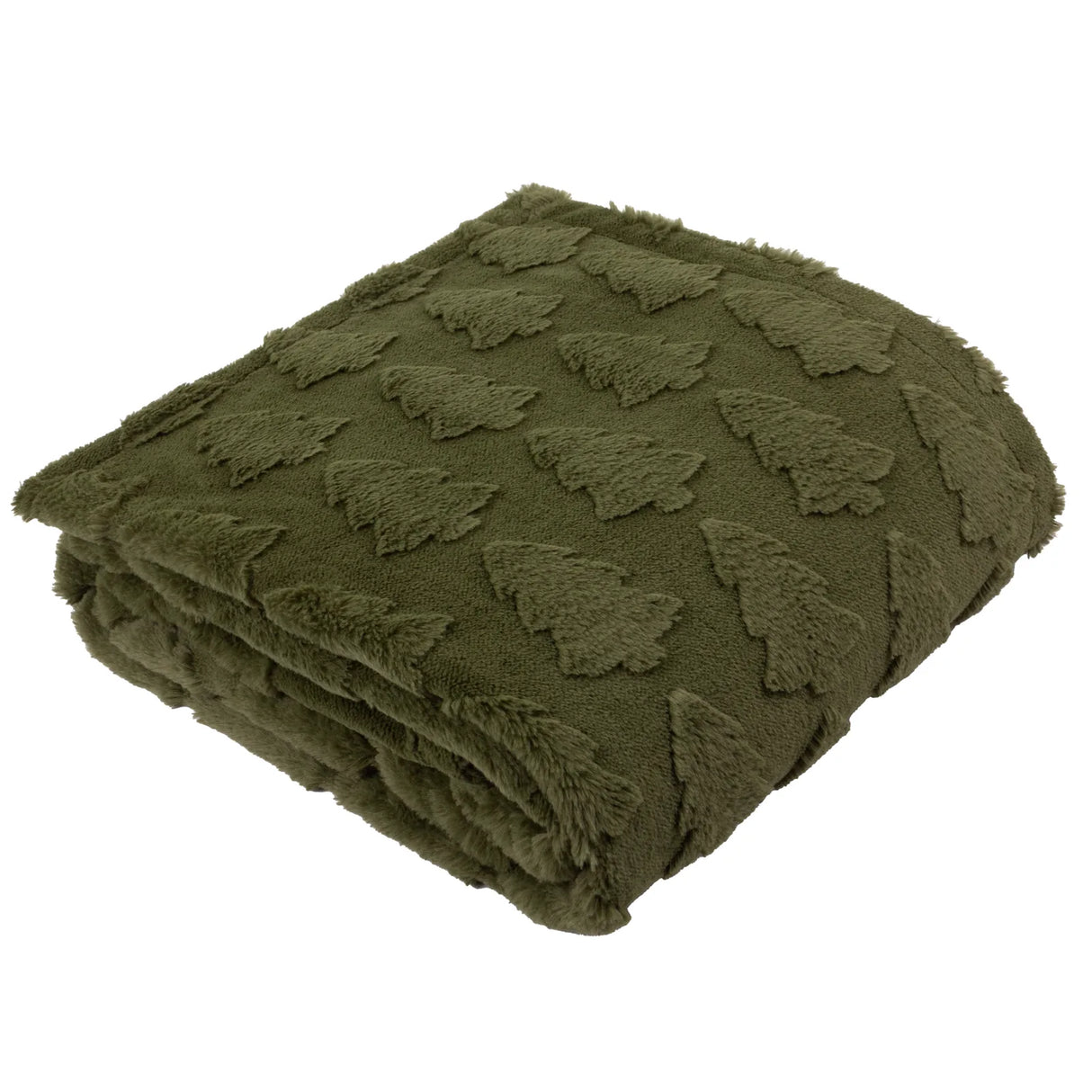 Pines Faux Fur Throw Forest Green 150 x 200cm - image 5