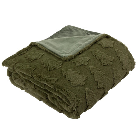 Pines Faux Fur Throw Forest Green 150 x 200cm - image 6