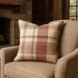 Balmoral Check Cushion Cover Cosy Tartan Pattern 43cm x 43cm - Blush Pink
