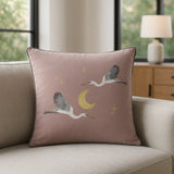 Moonlit Flight Cushion Cover / Filled Cushion 18" x 18" (45cm x 45cm) - Dusty Pink
