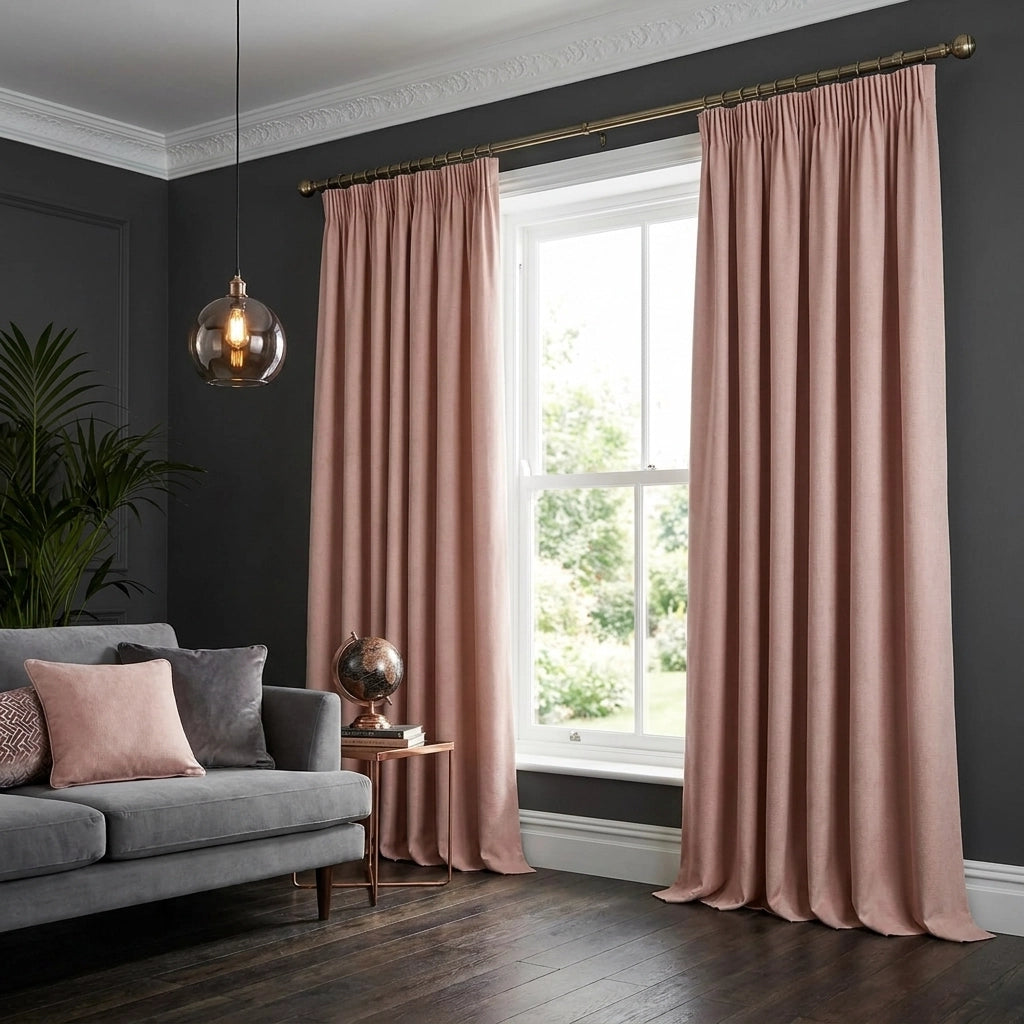 100% Blackout Tape Top Pencil Pleat Curtains 16