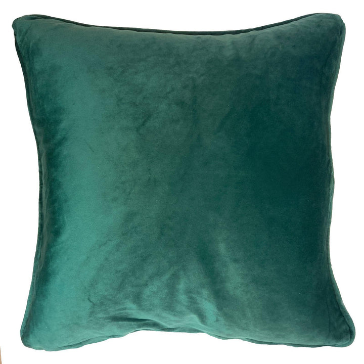 Piped Velvet Navy & Emerald Cushion Cover 17" x 17" - Ideal