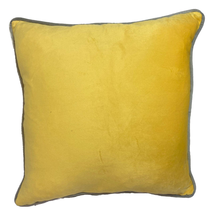 Piped Velvet Ochre & Silver Cushion Cover 17" x 17" - Ideal