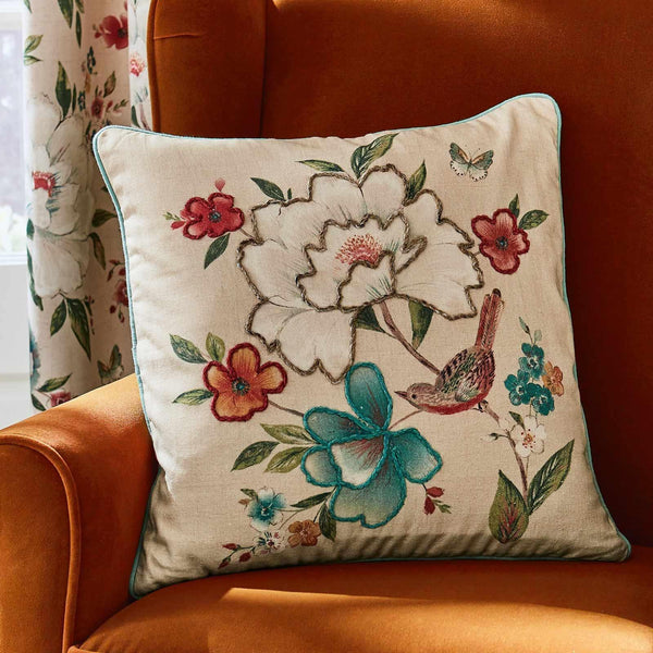 Pippa Floral Birds Cushion Cover - Ideal