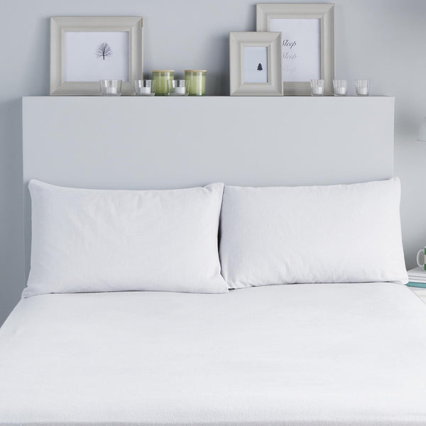 Plain Dye Brushed Cotton Pillowcases White - Ideal