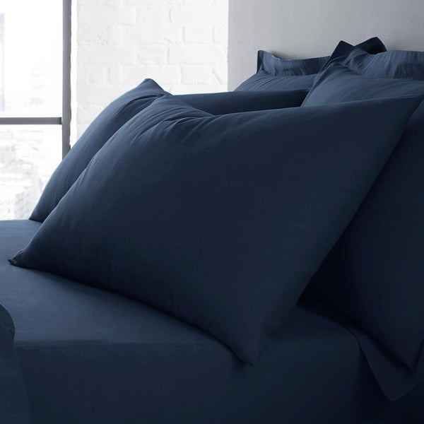 Plain Dye Pillowcases Navy - Ideal