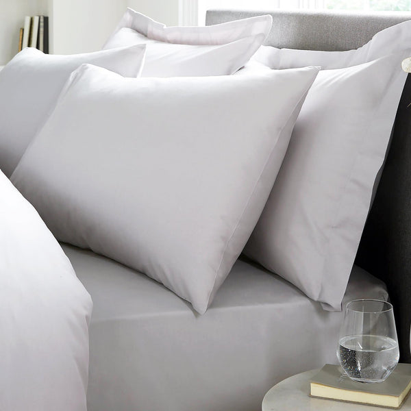 Plain Dye Pillowcases Silver - Ideal