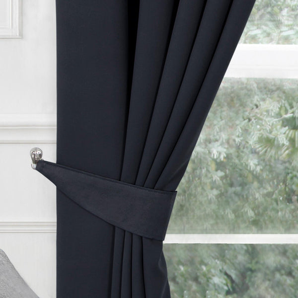 Plain Woven Tie Backs Black - Ideal