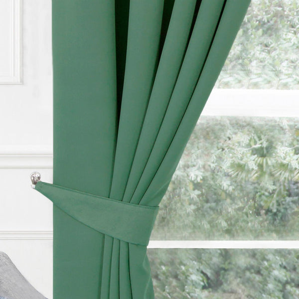 Plain Woven Tie Backs Green - Ideal