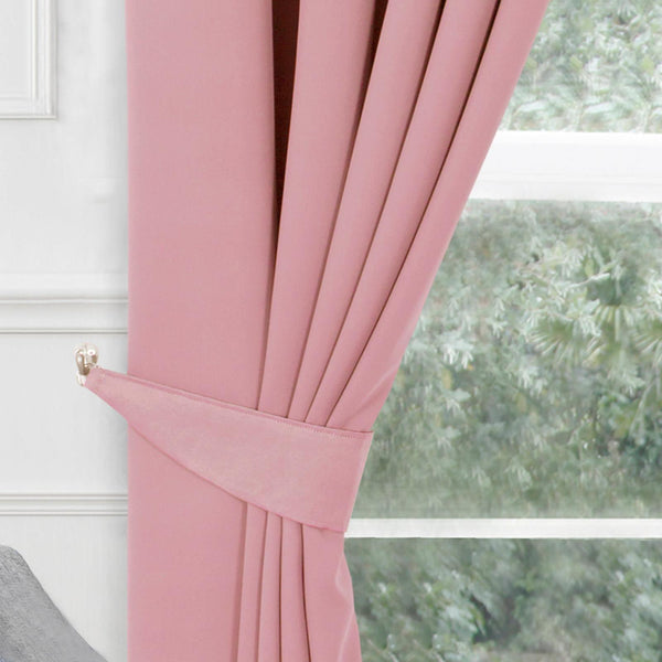 Plain Woven Tie Backs Soft Pink - Ideal