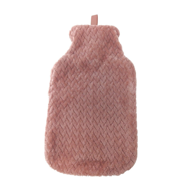Plush Plait Hot Water Bottle Pink - Ideal