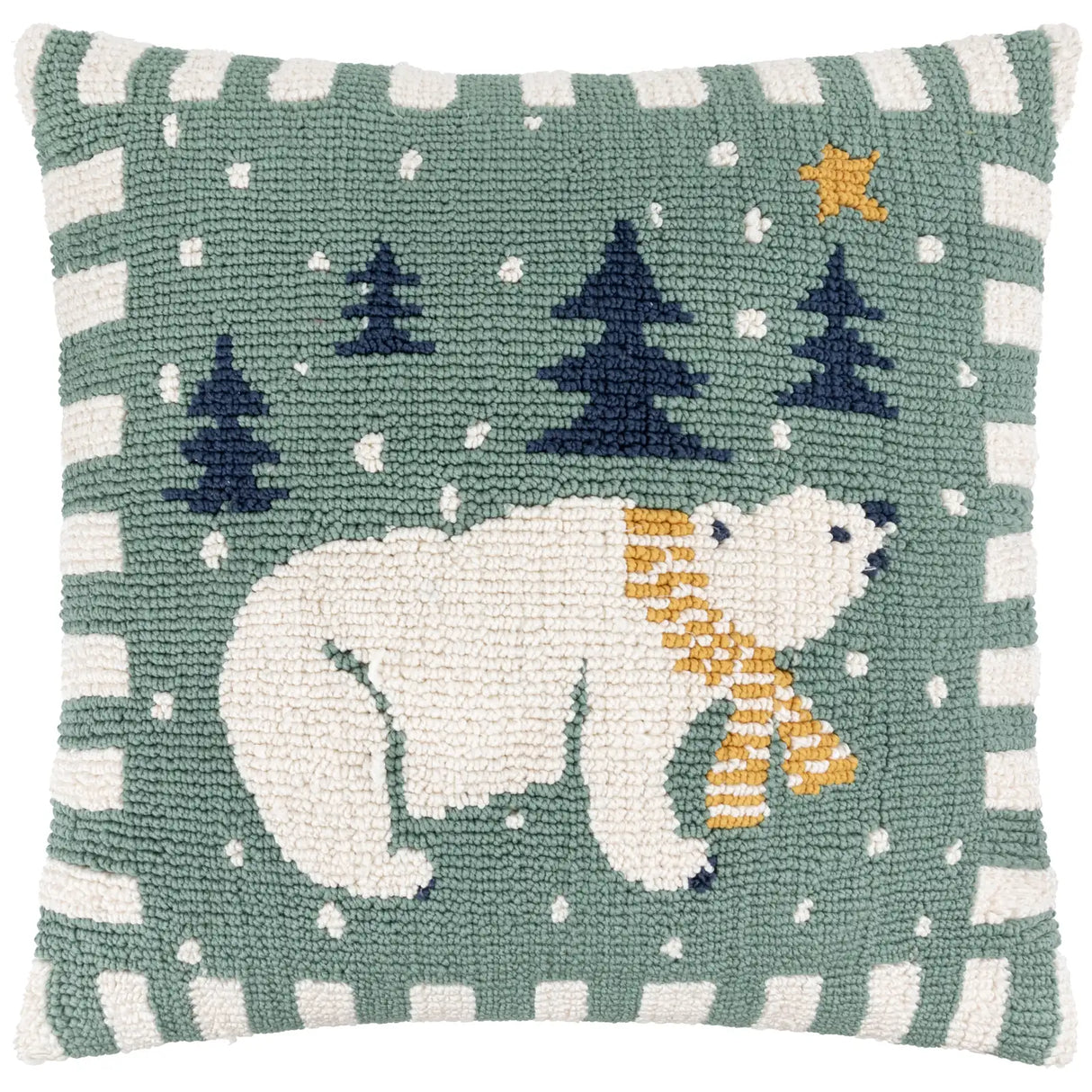 Polar Bear Tufted Cushion Cover Frosty Blue 45 x 45cm - image 2