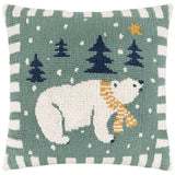Polar Bear Tufted Cushion Cover Frosty Blue 45 x 45cm - image 2
