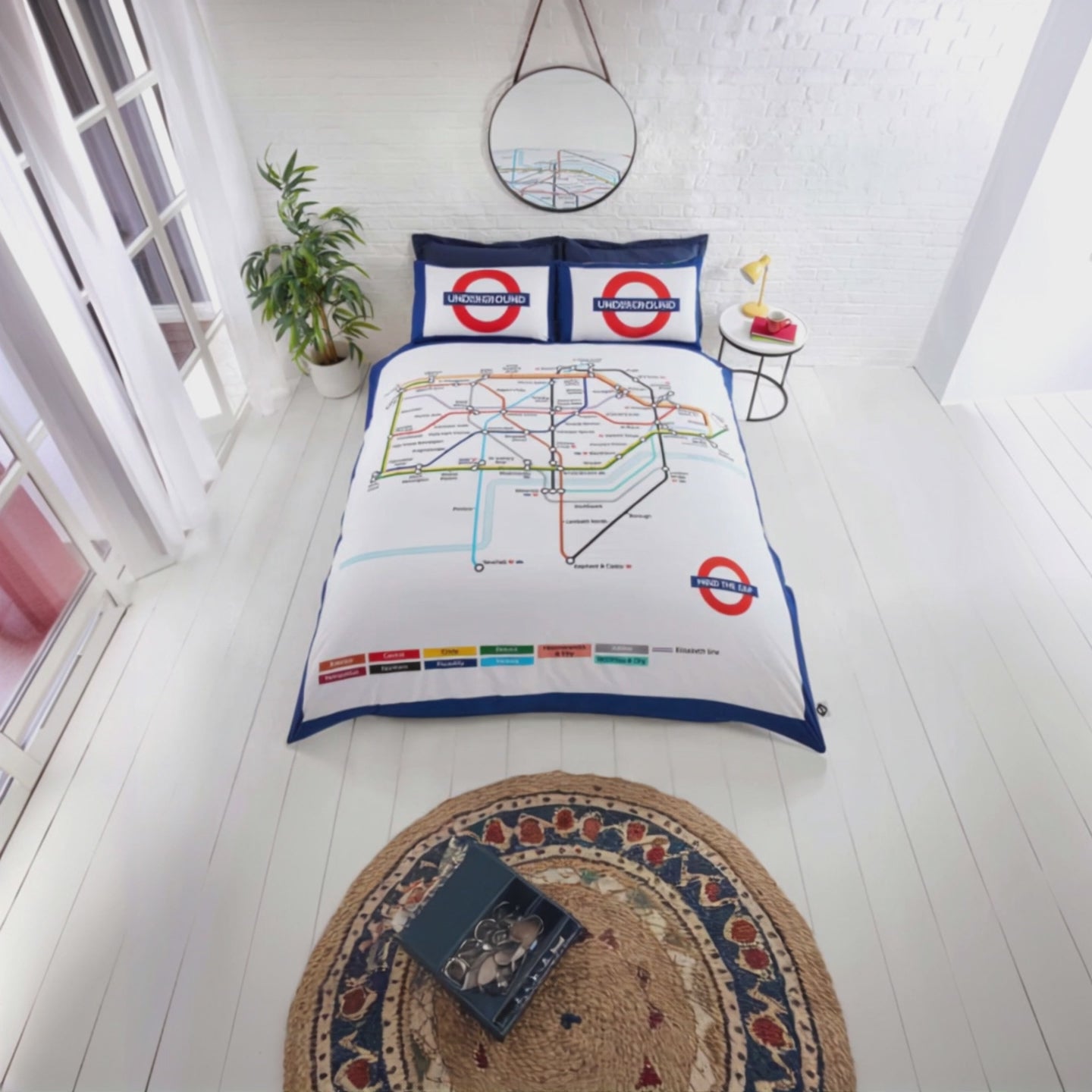 London Underground Bettwäsche-Set – U-Bahn-Karte Design Für Double-Bett, Wendbar