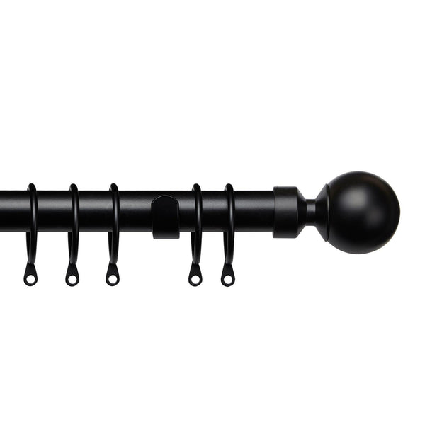 Pristine Ball Extendable Curtain Pole Black - Ideal