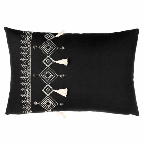 Pritta 100% Cotton Black Cushion Cover 40cm x 60cm - additional product view 1