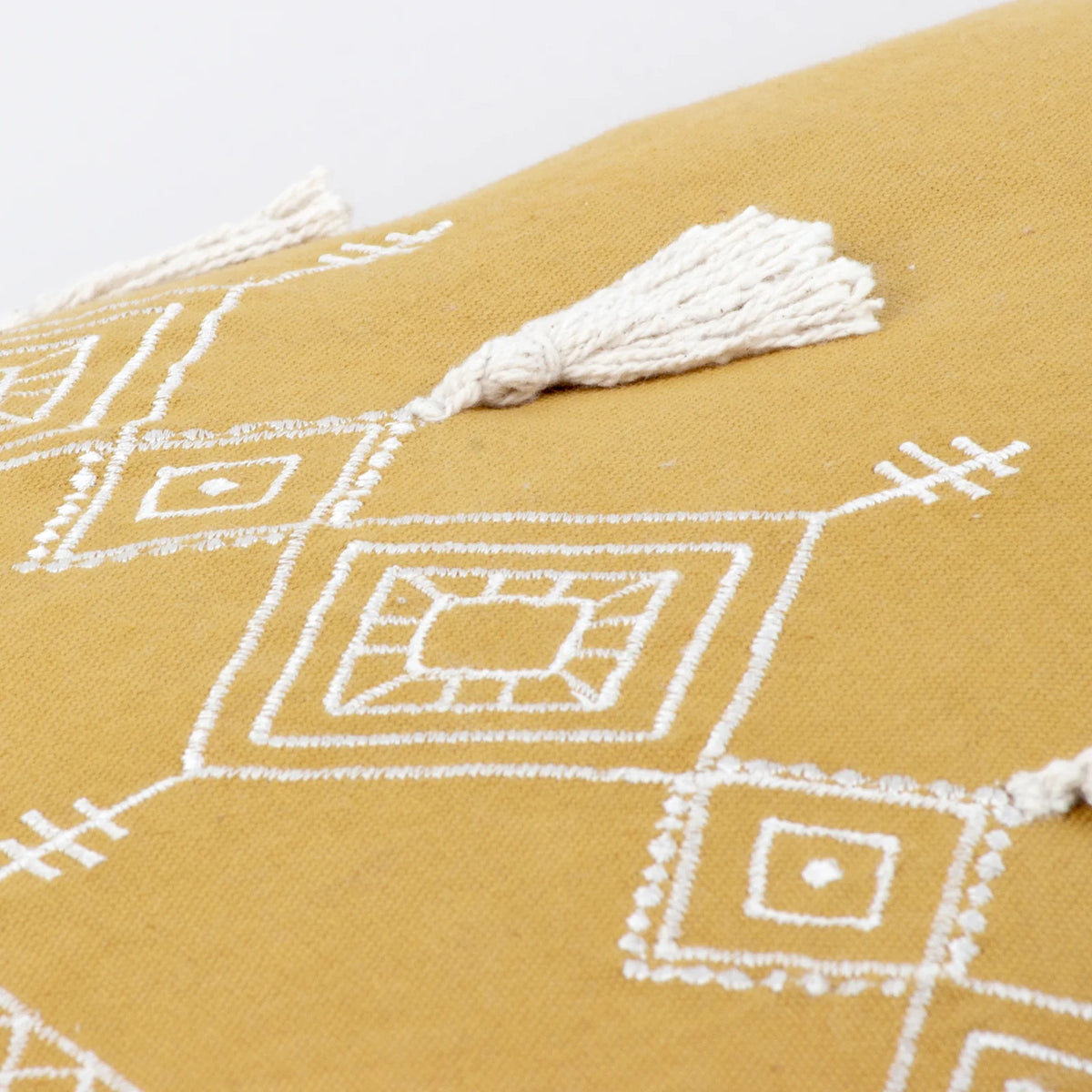 Pritta 100% Cotton Mustard Cushion Cover 40cm x 60cm - additional product view 4