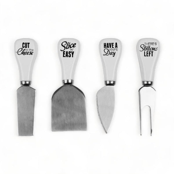 Pun & Games Set of 4 Cheese Knives - Ideal