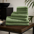 Catherine Lansfield Quick Dry Cotton 8 Piece Towel Set Sage Green