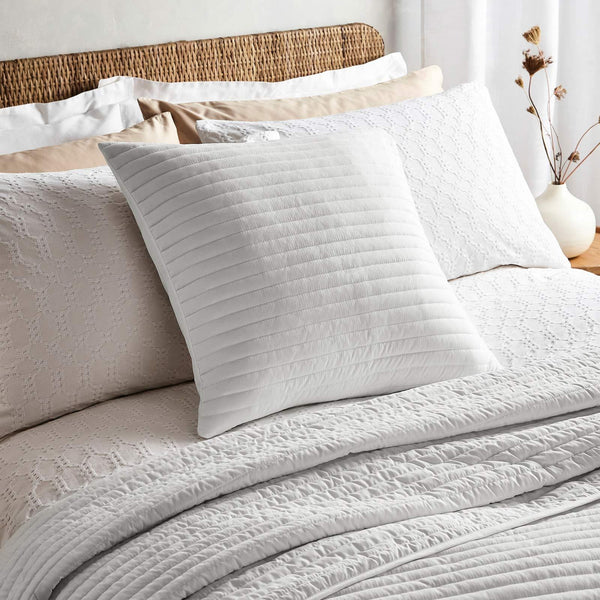 Quilted Lines Cushion White - Ideal
