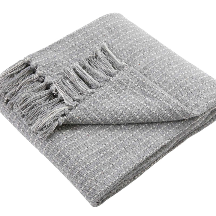 Quinn Recycled Cotton Throw Grey - Ideal