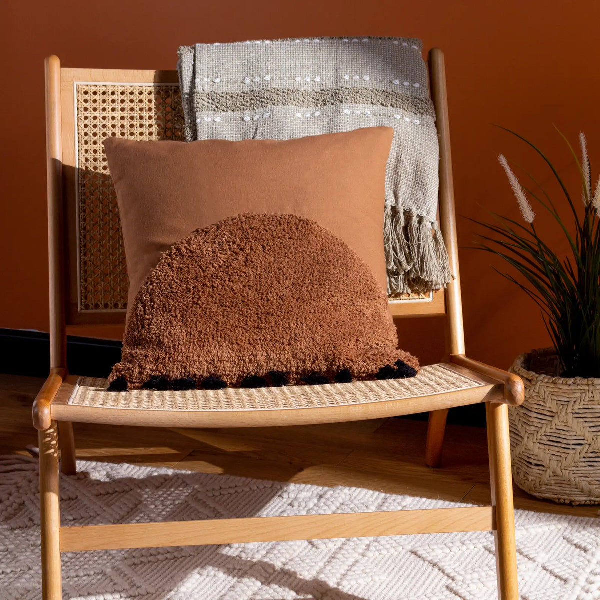 Radian 100% Cotton Cinnamon Cushion Cover 45cm x 45cm - additional product view 5
