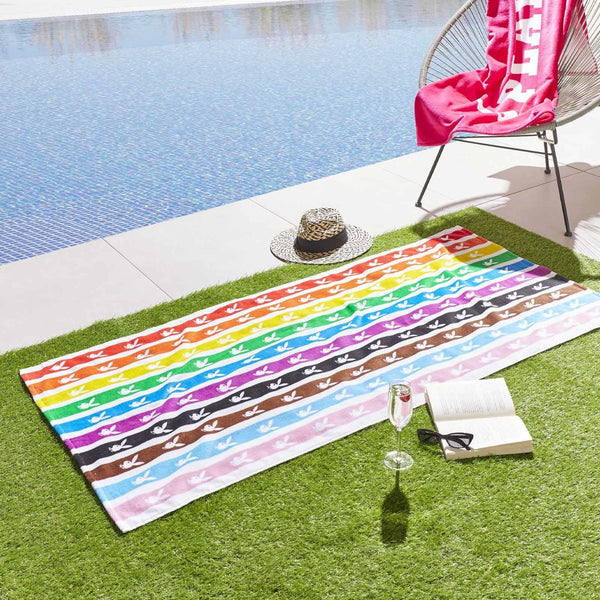 Rainbow Bunny Bright Beach Towel - Ideal