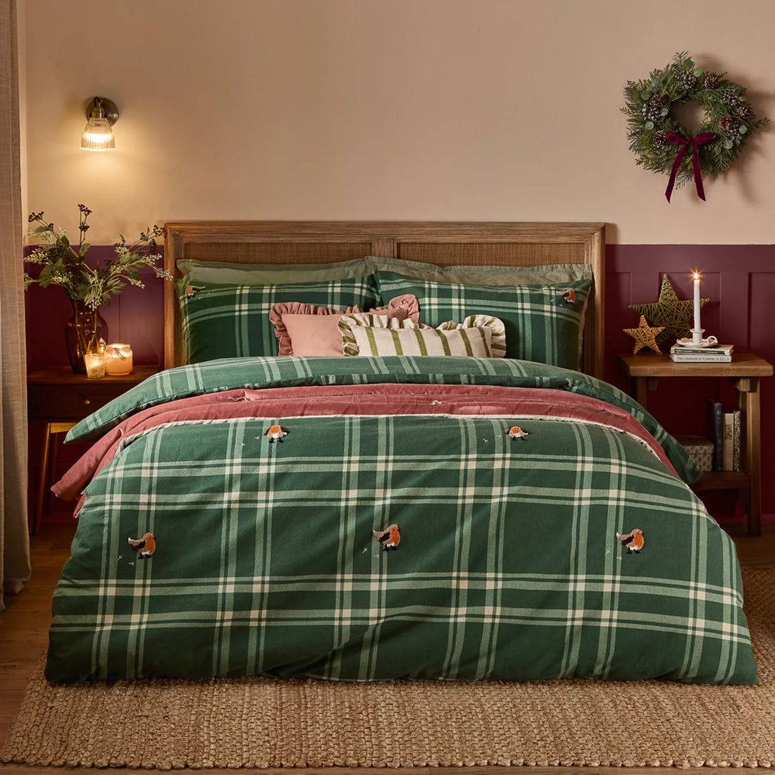 Ramble Robin Robin Tufted Brushed Cotton Duvet Cover Set