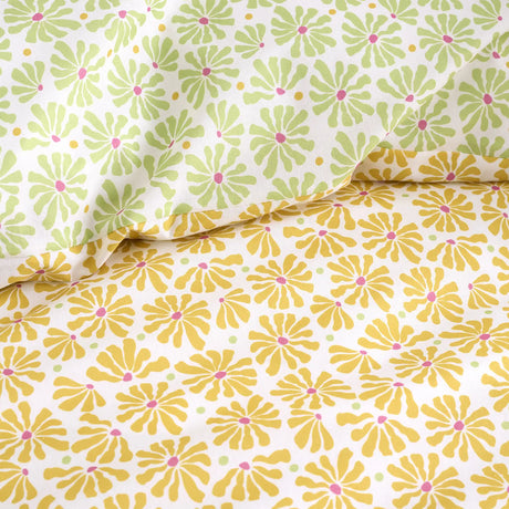 Fusion Retro Daisy Floral Yellow Polycotton Duvet Cover Set 5
