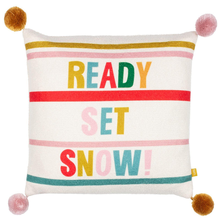 Ready Set Snow Pom Pom Cushion Cover 17" x 17" - Ideal