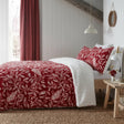 Woodland Owls Cosy Microfibre Duvet Cover Set - Red